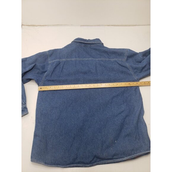 Levi Strauss Jacket Mens XL Blue Denim Fleece Lined Workwear Western Button - Picture 12 of 13